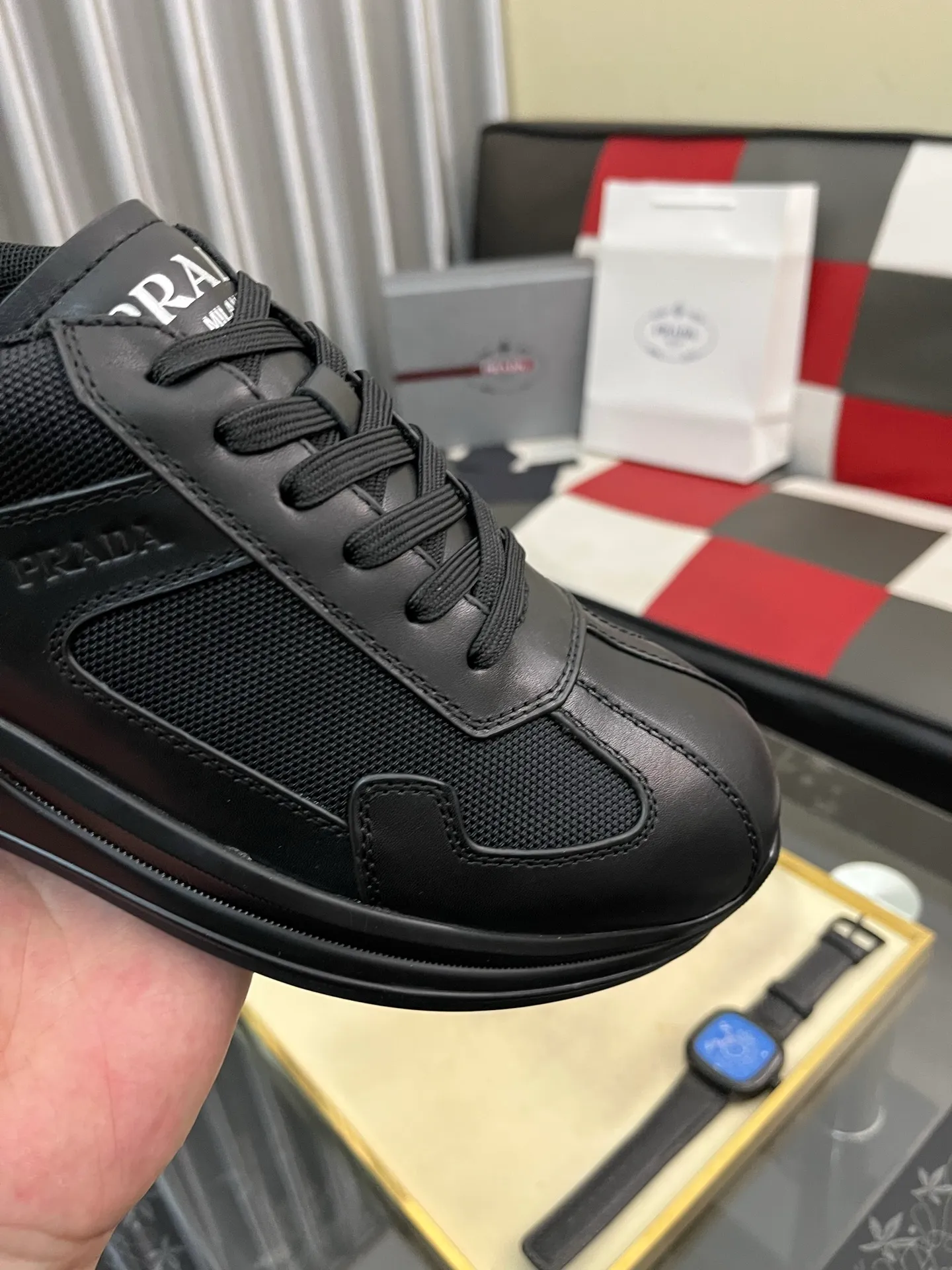 Men's shoes 💰600⌚️⌚️【PRADA】Prada casual shoes, originally developed 1:1, made of high-mercerized cowhide with imported cowhide, silk sheepskin lining, rubber outsole, comfortable and soft on the foot, size: 38-442️⃣Colors available